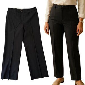 Ann Taylor Pants Size 12 Black Wool Blend Classic Career Essentials Straight Leg